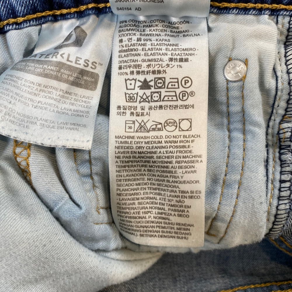 Levis 505 Mens Jeans 34x32 Blue Straight Leg Stretch Denim Red Tab - Picture 12 of 12